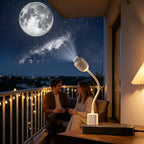 USB-Powered Starry Night Projector Lamp with 6 Interchangeable Slides, Create a Romantic Galaxy Atmosphere for Bedroom, Car, or Party Decor, Touch Control with 3 Brightness Levels (White)