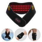 Red Light Therapy Heating Massage Wrap – Wireless Cordless Design with 36 LED Lights, 660-850nm Infrared, 3 Heat Levels, 3 Vibration Modes, Rechargeable 3000mAh Battery, for Neck, Shoulders, Waist, Knees, and More (Pink)