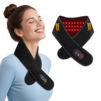 Red Light Therapy Heating Massage Wrap – Wireless Cordless Design with 36 LED Lights, 660-850nm Infrared, 3 Heat Levels, 3 Vibration Modes, Rechargeable 3000mAh Battery, for Neck, Shoulders, Waist, Knees, and More (Pink)