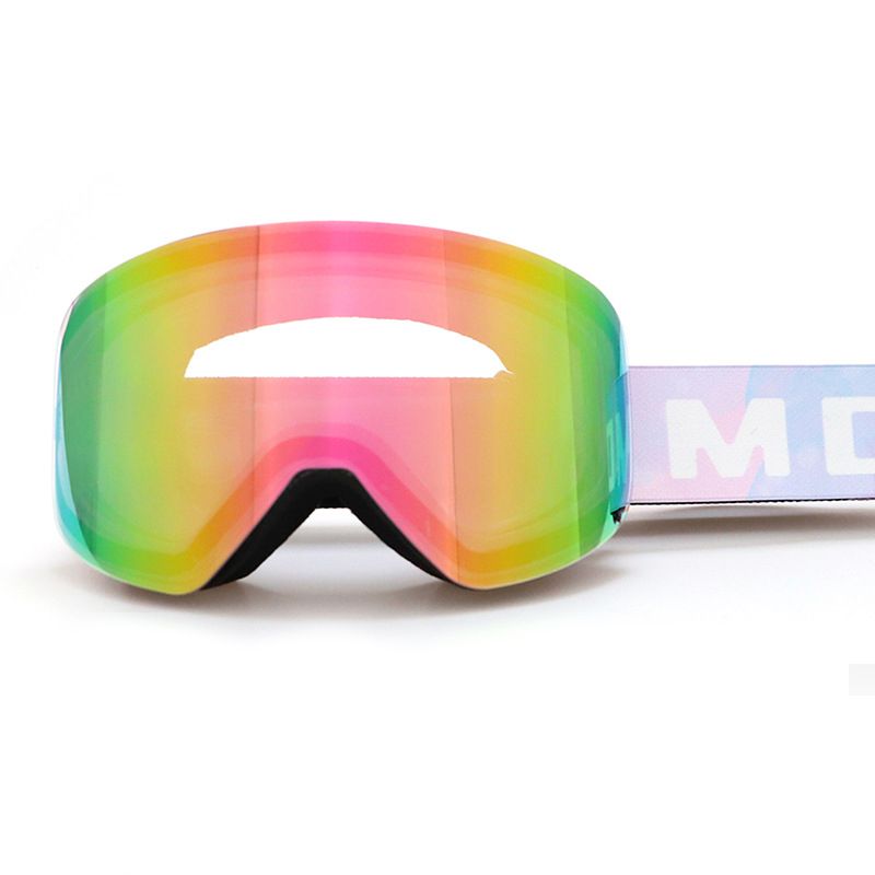 Magnetic Cylindrical Ski Goggles with UV400 Anti-Fog Dual-Lens, Impact-Resistant TPU Frame, Interchangeable Lens for Snow Sports, Includes Protective Case & Black Storage Bag (Blue)