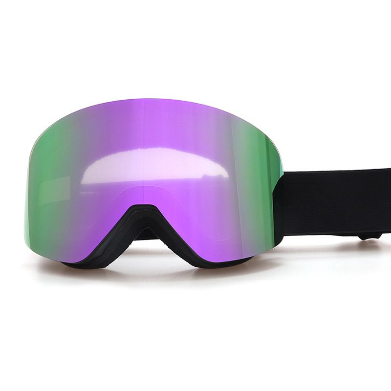 Magnetic Cylindrical Ski Goggles with UV400 Anti-Fog Dual-Lens, Impact-Resistant TPU Frame, Interchangeable Lens for Snow Sports, Includes Protective Case & Black Storage Bag (Blue)