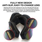 Magnetic Cylindrical Ski Goggles with UV400 Anti-Fog Dual-Lens, Impact-Resistant TPU Frame, Interchangeable Lens for Snow Sports, Includes Protective Case & Black Storage Bag (Purple(NoLogo))