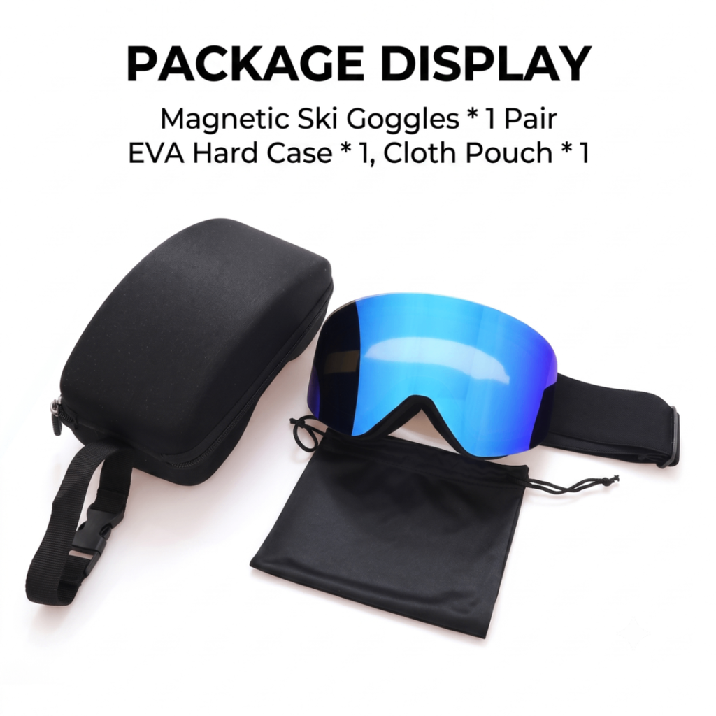 Magnetic Cylindrical Ski Goggles with UV400 Anti-Fog Dual-Lens, Impact-Resistant TPU Frame, Interchangeable Lens for Snow Sports, Includes Protective Case & Black Storage Bag (Purple(NoLogo))