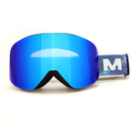 Magnetic Cylindrical Ski Goggles with UV400 Anti-Fog Dual-Lens, Impact-Resistant TPU Frame, Interchangeable Lens for Snow Sports, Includes Protective Case & Black Storage Bag (Purple(NoLogo))