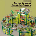 DIY Jurassic Theme Park Building Set for Kids, Creative Dinosaur Arena Toy with Realistic Dinosaurs and Palm Trees, Educational Playset for Ages 3+ to Build and Explore (215PCS, Green)