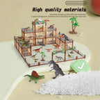 DIY Jurassic Theme Park Building Set for Kids, Creative Dinosaur Arena Toy with Realistic Dinosaurs and Palm Trees, Educational Playset for Ages 3+ to Build and Explore (326PCS, Green)