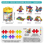 6-Color Mix Double Cross Building Blocks Set for Kids - Creative STEM Early Learning Toys for Ages 3-6, Ideal for Preschool, Home Play, and Educational Gifts (230PCS)
