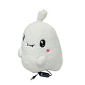 USB-Powered Plush Heating Pad, Cartoon Ghost Design, Soft Warm Stuffed Toy for Home, Office, and Travel, Perfect Cozy Gift for Halloween and Cold Days (White)