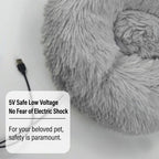 Heated Pet Bed for Cats and Small Dogs, USB-Powered Warmth with 5 Temperature Settings and Timer, Washable Round Cozy Couch for Indoor Comfort (60cm)