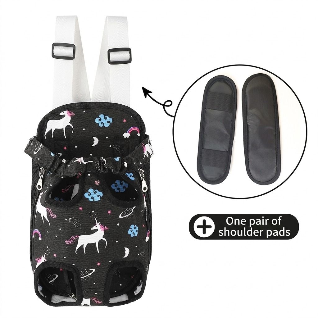Portable Pet Front Chest Backpack for Small Dogs and Cats – Hands-Free Travel Carrier with Adjustable Straps, Breathable Mesh, and Padded Shoulder Pads for Comfortable Outdoor Adventures (L, Leopardprint)