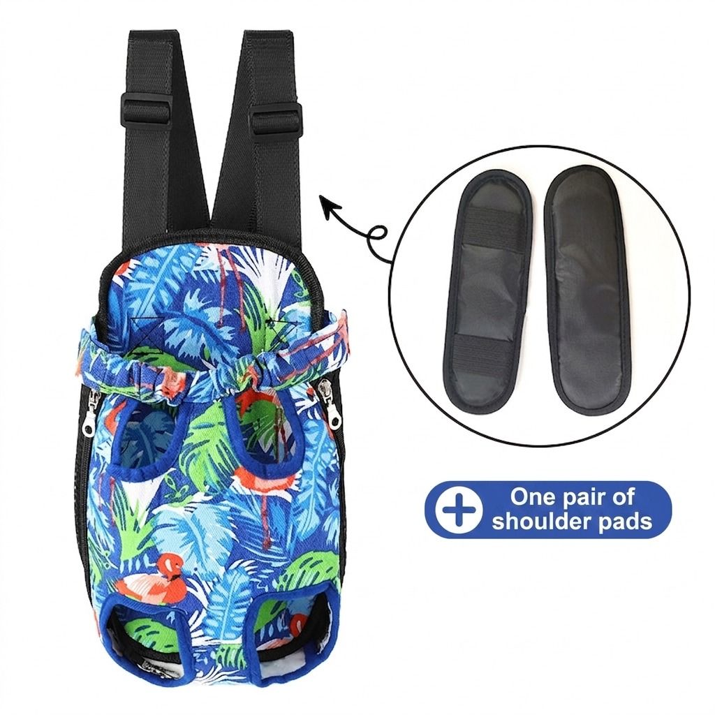 Portable Pet Front Chest Backpack for Small Dogs and Cats – Hands-Free Travel Carrier with Adjustable Straps, Breathable Mesh, and Padded Shoulder Pads for Comfortable Outdoor Adventures (L, RoyalBlue)