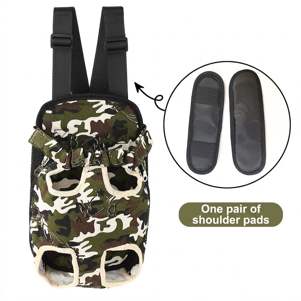 Portable Pet Front Chest Backpack for Small Dogs and Cats – Hands-Free Travel Carrier with Adjustable Straps, Breathable Mesh, and Padded Shoulder Pads for Comfortable Outdoor Adventures (M, Leopardprint)