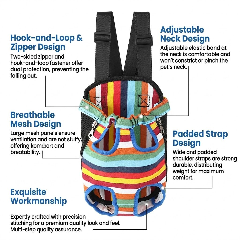 Portable Pet Front Chest Backpack for Small Dogs and Cats – Hands-Free Travel Carrier with Adjustable Straps, Breathable Mesh, and Padded Shoulder Pads for Comfortable Outdoor Adventures (S, DarkGreen)