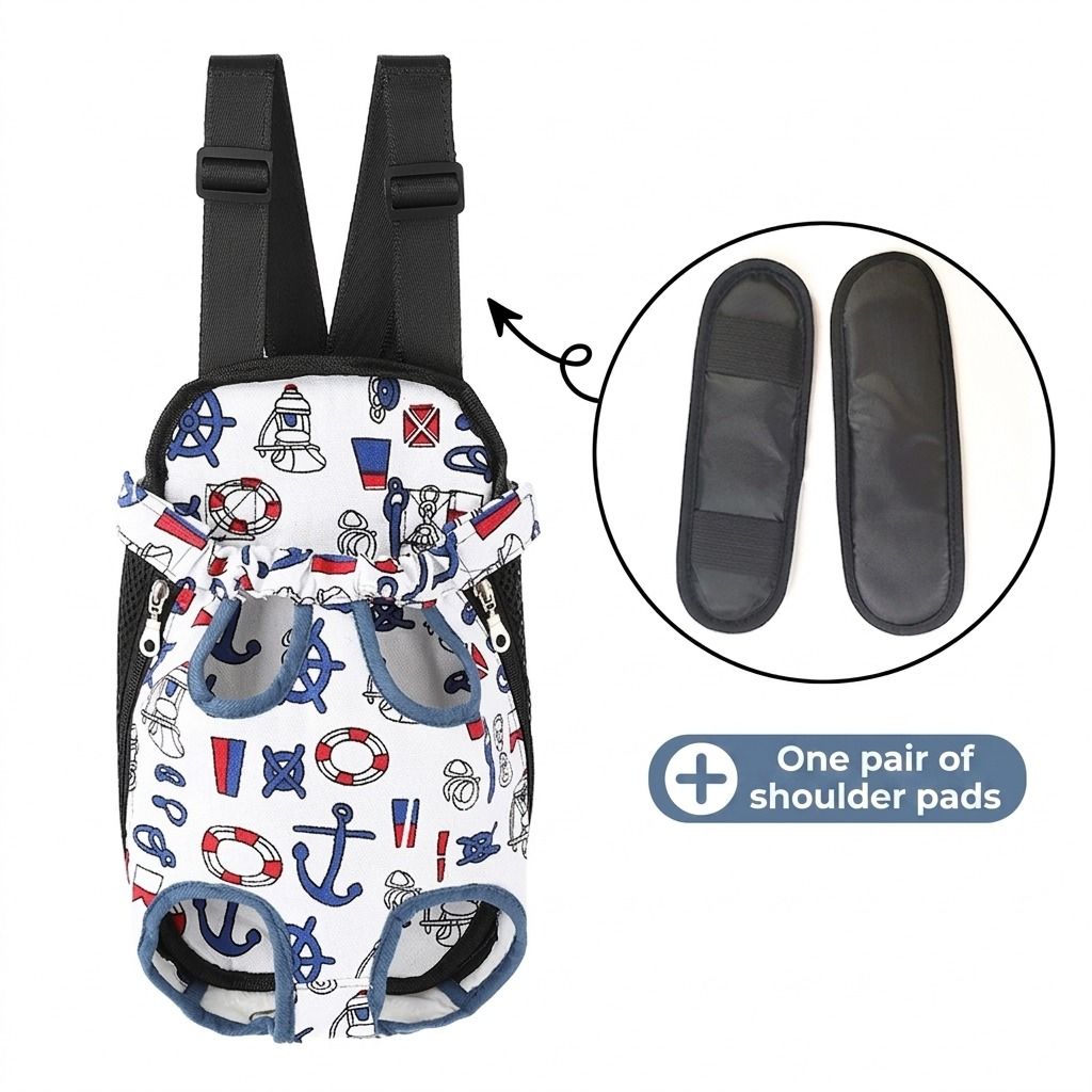Portable Pet Front Chest Backpack for Small Dogs and Cats – Hands-Free Travel Carrier with Adjustable Straps, Breathable Mesh, and Padded Shoulder Pads for Comfortable Outdoor Adventures (XL, Grey)