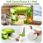 Cozy Hanging Bird Nest for Small Parrots – Warm, Soft, and Secure Hideaway with Removable Pad, Perfect for Budgies, Lovebirds, and Conures in Winter or Stress Relief (Green)