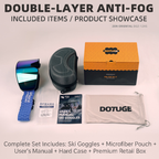 DOTUGE DGZ-12XS Ski Goggles with Italian REVO Coated Dual-Layer Anti-Fog Lens, UV400 Protection, Large Cylindrical Wide View, Compatible with Prescription Glasses, for Skiing and Snow Sports (B)