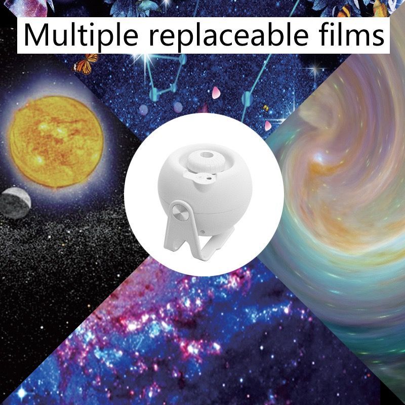 Adjustable Star Projector Lamp with Interchangeable Film Discs – Create a Dreamy Galaxy in Your Room, Perfect for Kids' Astronomy Education, Relaxing Sleep Aid, Romantic Bedroom Decor, and Party Atmosphere Lighting (10pcsCards)