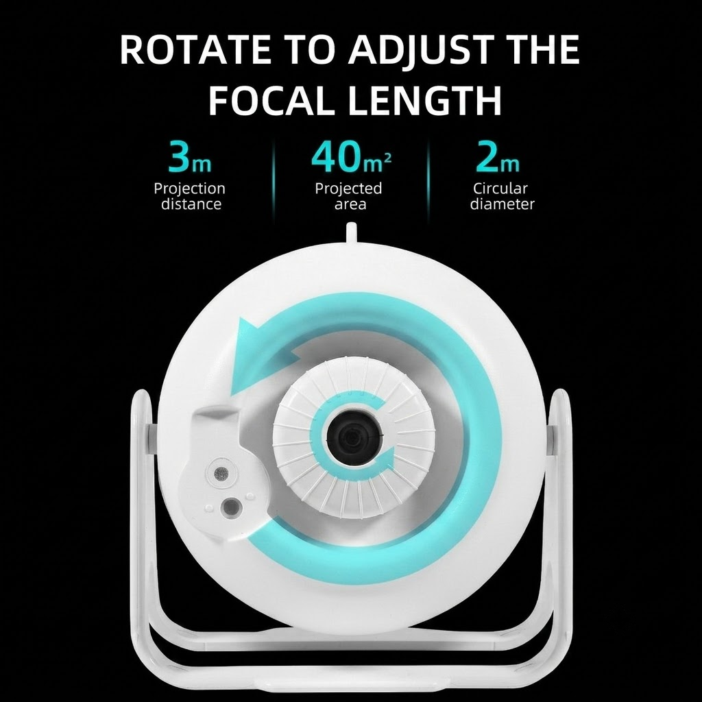 Adjustable Star Projector Lamp with Interchangeable Film Discs – Create a Dreamy Galaxy in Your Room, Perfect for Kids' Astronomy Education, Relaxing Sleep Aid, Romantic Bedroom Decor, and Party Atmosphere Lighting (10pcsCards)