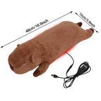 USB-Powered Capybara Plush Heating Pillow – Cute Cartoon Animal Design for Warmth and Comfort, Perfect for Belly, Waist, and Neck Heat Therapy, Ideal as a Cozy Hugging Companion for Home and Office Use (Brown)