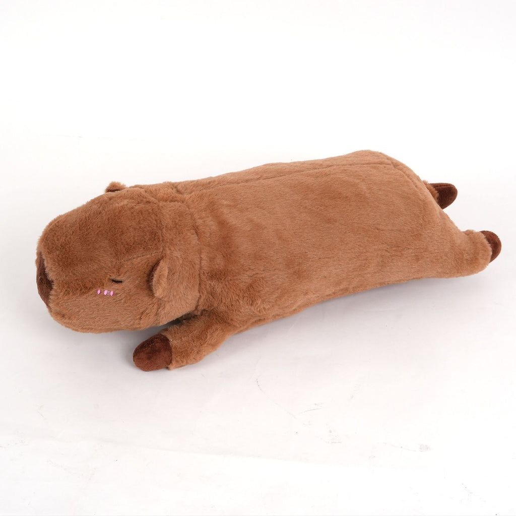 USB-Powered Capybara Plush Heating Pillow – Cute Cartoon Animal Design for Warmth and Comfort, Perfect for Belly, Waist, and Neck Heat Therapy, Ideal as a Cozy Hugging Companion for Home and Office Use (Brown)