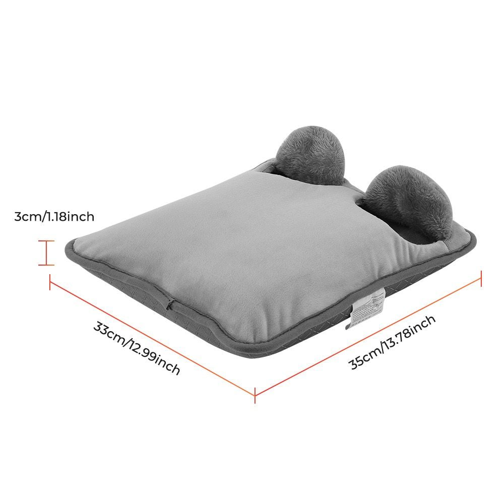 USB-Powered Electric Foot Warmer with 4 Temperature Settings and Timer, Soft Plush Heated Foot Pad for Home Office Travel, Multipurpose Hand Knee Belly Warmer (Grey)