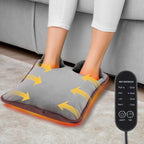 USB-Powered Electric Foot Warmer with 4 Temperature Settings and Timer, Soft Plush Heated Foot Pad for Home Office Travel, Multipurpose Hand Knee Belly Warmer (Grey)