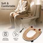 USB Heated Toilet Seat Cover with Capybara Design – Soft Plush, Washable, Fast Heating, 5-Level Temperature & Timer Control for Cozy Winter Bathroom Use (Pink)