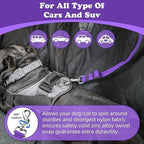 Protect Your Pet on the Road: 2-in-1 Adjustable Dog Car Safety Tether and Leash, 360° Rotating Hook for Cars and SUVs, Secure Your Cat or Dog During Travel (Pink)