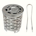Portable Stainless Steel Camping Heater for Outdoor Cooking and Warming – Perfect for Tent, Snow, Ice Fishing, and Backpacking Trips with Detachable Handle (Silver)