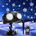 LED Snowflake Projection Owl Light, Dual Lens Dynamic Snowfall Effect for Indoor Christmas Decor and Outdoor Garden Waterproof Landscape Lighting (Black)