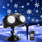 LED Snowflake Projection Owl Light, Dual Lens Dynamic Snowfall Effect for Indoor Christmas Decor and Outdoor Garden Waterproof Landscape Lighting (Black)