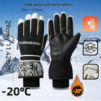 Winter Snow Ski Gloves with Touchscreen Compatibility, Windproof and Waterproof, Thick Fleece Lining, Adjustable Wrist Strap, Ideal for Outdoor Sports and Daily Cold Weather Use (Grey)