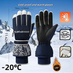 Winter Snow Ski Gloves with Touchscreen Compatibility, Windproof and Waterproof, Thick Fleece Lining, Adjustable Wrist Strap, Ideal for Outdoor Sports and Daily Cold Weather Use (Grey)