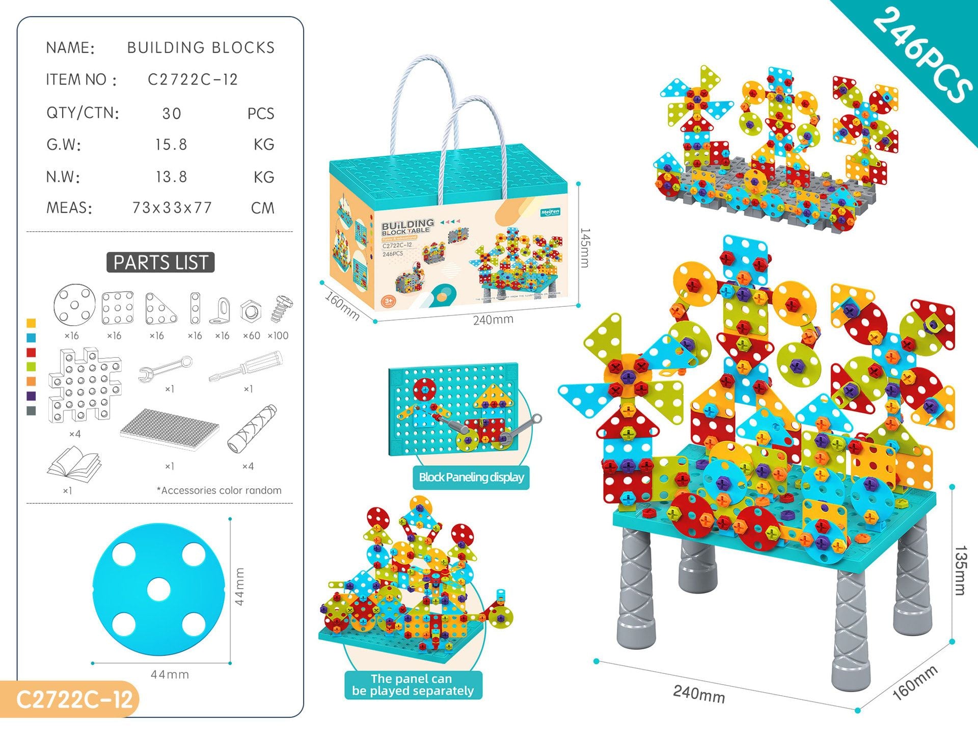 DIY Screw Assembly Building Blocks Set for Kids Ages 3-6 – Creative Educational Toy with Wrench and Screwdriver, Perfect for Parent-Child Interaction and Fine Motor Skills Development (490PCS)