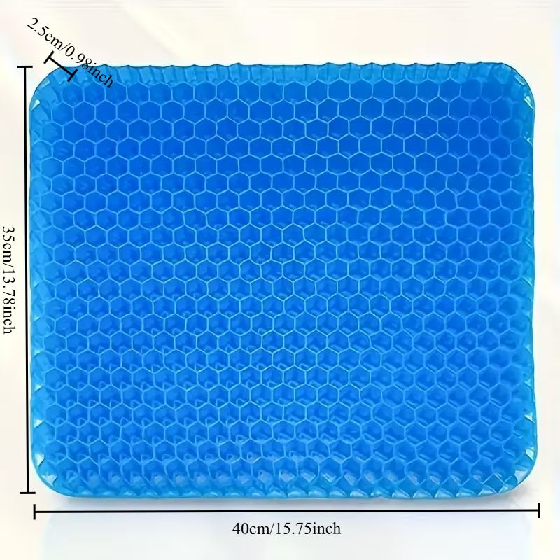 Ultra-Large Honeycomb Gel Seat Cushion – Soft, Breathable, and Cooling Pad for Office Chairs, Wheelchairs, and Home Use – Reduces Sweat and Pressure Discomfort, Lightweight and Adjustable for All-Season Comfort (Blue)