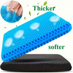 Ultra-Large Honeycomb Gel Seat Cushion – Soft, Breathable, and Cooling Pad for Office Chairs, Wheelchairs, and Home Use – Reduces Sweat and Pressure Discomfort, Lightweight and Adjustable for All-Season Comfort (Blue)