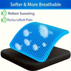 Ultra-Large Honeycomb Gel Seat Cushion – Soft, Breathable, and Cooling Pad for Office Chairs, Wheelchairs, and Home Use – Reduces Sweat and Pressure Discomfort, Lightweight and Adjustable for All-Season Comfort (Blue)