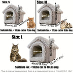 Plush Pet House with Detachable Cushion – Cozy, Warm, and Stylish Indoor Cat or Small Dog Bed – Soft Faux Fur Hideaway with Doorway – Perfect for Year-Round Comfort and Relaxation (S, Brown)