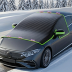 All-Season Car Front Cover Shield for Sedans – Windproof, Snowproof & Sunproof Protection with Magnetic Fixation, Full Coverage for Windshield, Side Windows, and Hood, Ideal for Outdoor Parking (Green2)