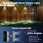 Solar Powered Outdoor Fence Light, Warm White Decorative Garden Rail Light with Auto On/Off, Easy Installation for Patio, Deck, and Yard Illumination (1PCS, WhiteLight)