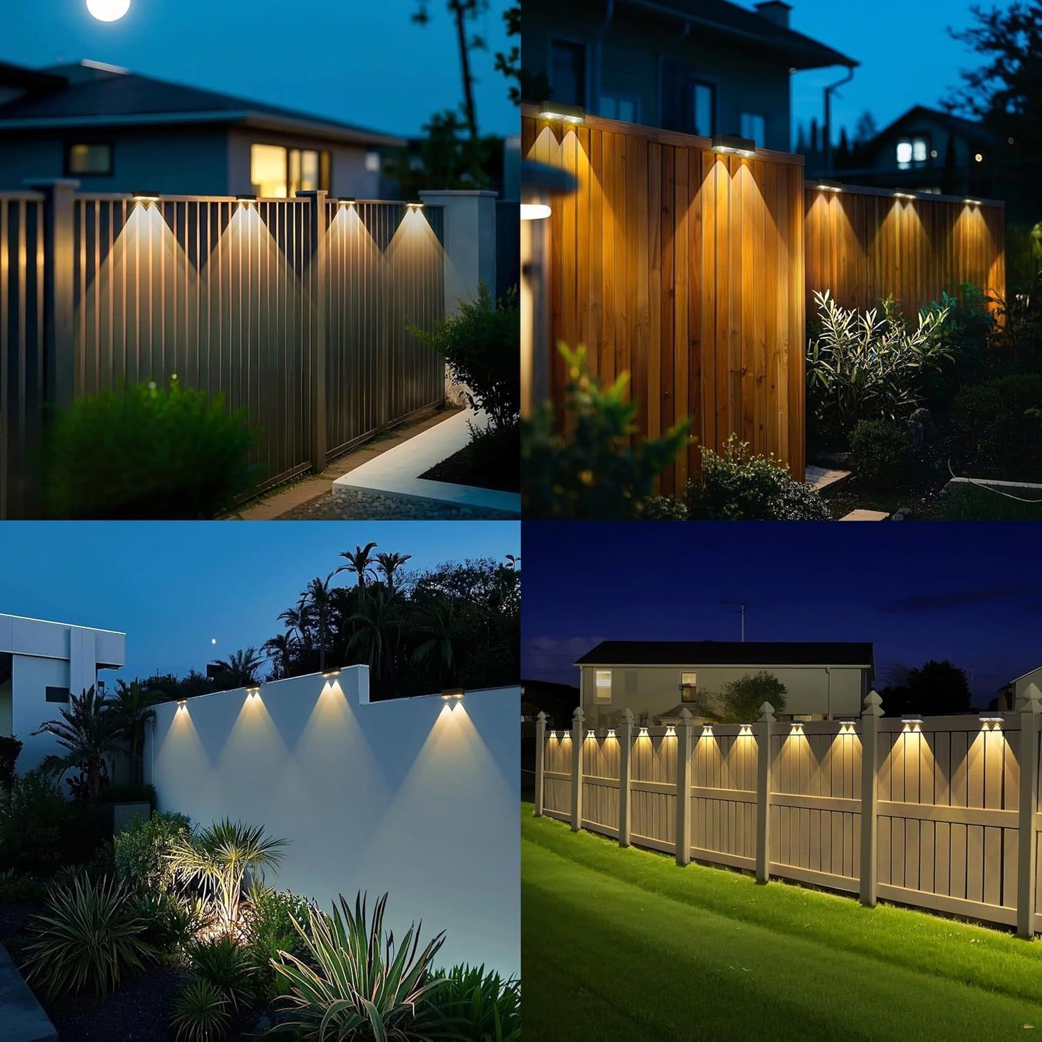 Solar Powered Outdoor Fence Light, Warm White Decorative Garden Rail Light with Auto On/Off, Easy Installation for Patio, Deck, and Yard Illumination (2PCS, WarmLight)