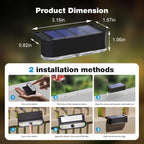 Solar Powered Outdoor Fence Light, Warm White Decorative Garden Rail Light with Auto On/Off, Easy Installation for Patio, Deck, and Yard Illumination (3PCS, WhiteLight)