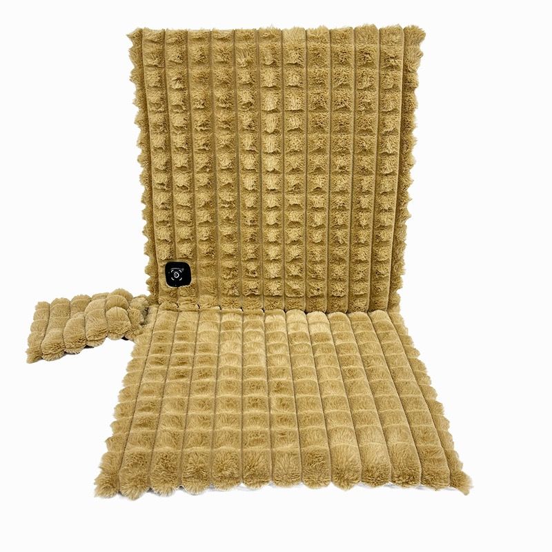 USB-Powered Heated Seat Cushion with Plush Faux Rabbit Fur, Anti-Slip Base, and Foldable Backrest – Ideal for Office Chairs, Car Seats, and Outdoor Camping Chairs in Rock Gray, Cherry Pink, and Fallen Yellow. (45×45×2cm, Pink)