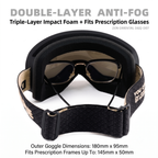 DOTUGE DGQ-D07 Magnetic Flip Ski Goggles with REVO Coated Dual-Layer Anti-Fog Spherical Lens, UV400 Protection, OTG Design, and Wide Field of View for Snow Sports (A)