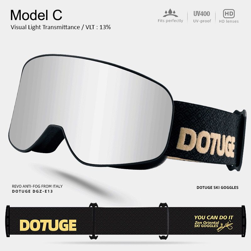 DOTUGE Kids Snow Goggles with Magnetic Flip Design, Anti-Fog HD Lens & UV400 Protection, Compatible with Prescription Glasses, Ideal for Skiing, Snowboarding, and Winter Outdoor Adventures (B)