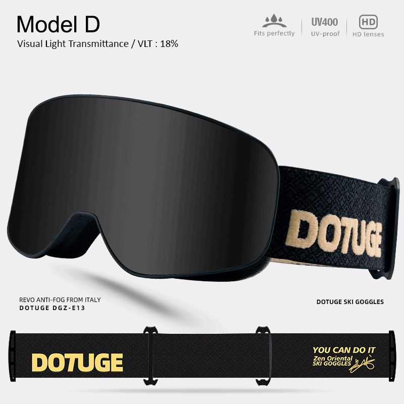 DOTUGE Kids Snow Goggles with Magnetic Flip Design, Anti-Fog HD Lens & UV400 Protection, Compatible with Prescription Glasses, Ideal for Skiing, Snowboarding, and Winter Outdoor Adventures (B)