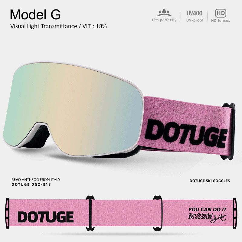 DOTUGE Kids Snow Goggles with Magnetic Flip Design, Anti-Fog HD Lens & UV400 Protection, Compatible with Prescription Glasses, Ideal for Skiing, Snowboarding, and Winter Outdoor Adventures (C)