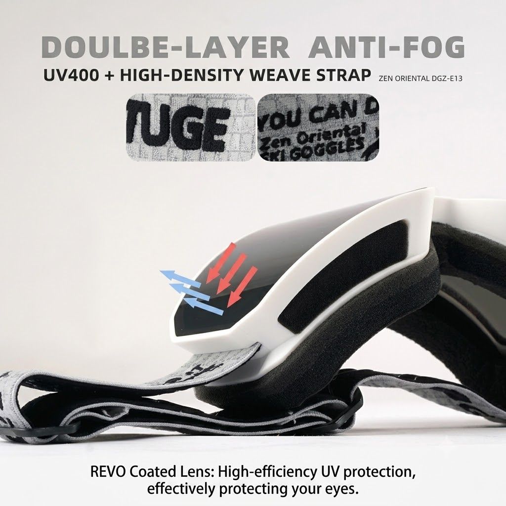 DOTUGE Kids Snow Goggles with Magnetic Flip Design, Anti-Fog HD Lens & UV400 Protection, Compatible with Prescription Glasses, Ideal for Skiing, Snowboarding, and Winter Outdoor Adventures (D)