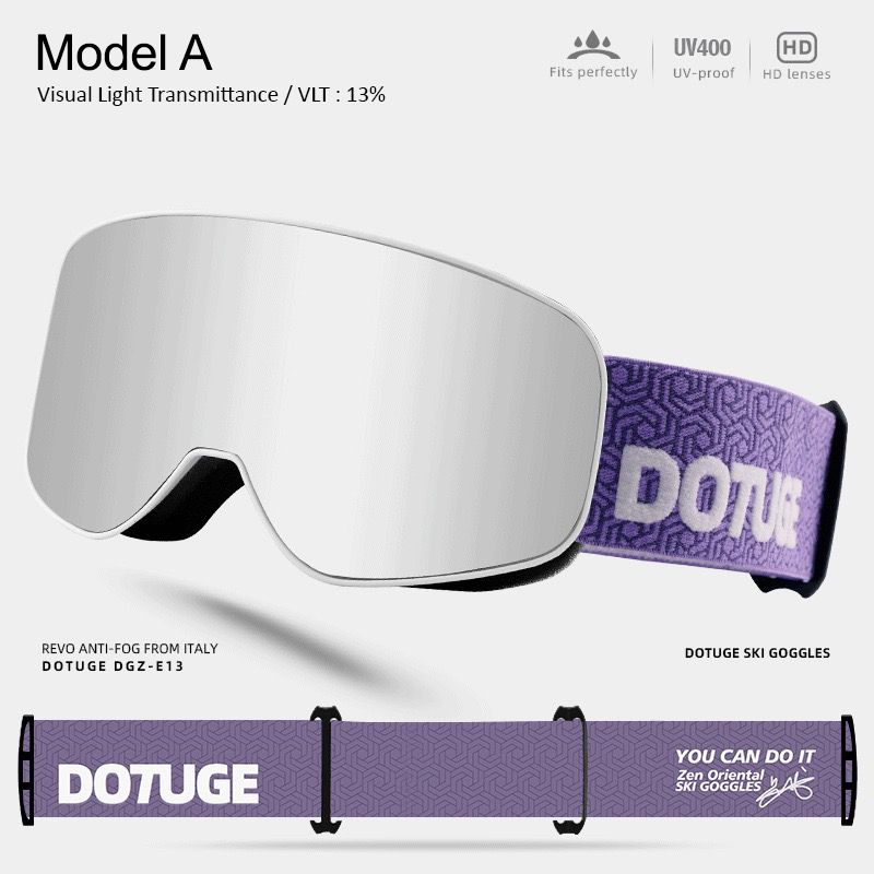 DOTUGE Kids Snow Goggles with Magnetic Flip Design, Anti-Fog HD Lens & UV400 Protection, Compatible with Prescription Glasses, Ideal for Skiing, Snowboarding, and Winter Outdoor Adventures (D)