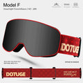 DOTUGE Kids Snow Goggles with Magnetic Flip Design, Anti-Fog HD Lens & UV400 Protection, Compatible with Prescription Glasses, Ideal for Skiing, Snowboarding, and Winter Outdoor Adventures (F)